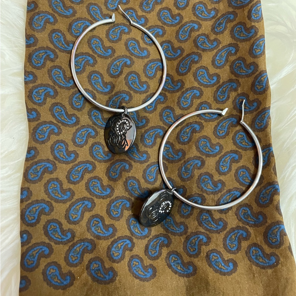 Guess Hoop Earrings with Charms